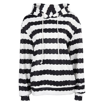 Doll Movie Ken Black and White Striped Sweatshirt Hoodie Party Carnival Halloween Cosplay Costume