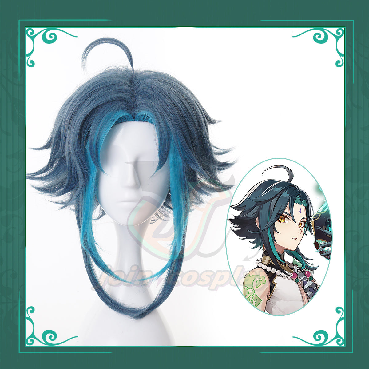 Genshin Impact Xiao Green Cosplay Wig