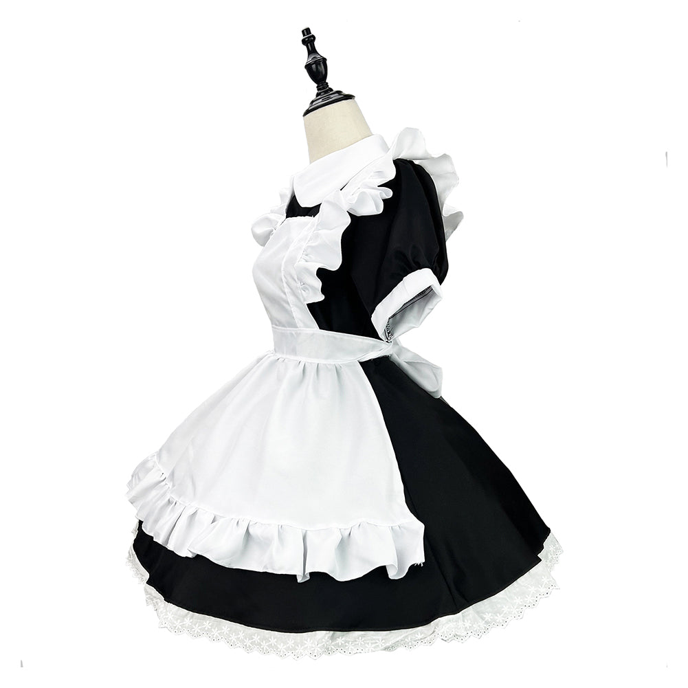 Anime K-ON Akiyama Mio Women Maid Dress Party Carnival Halloween Cosplay Costume