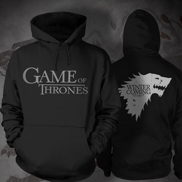 Game of Thrones Stark Black Hooded T-shirt Costume