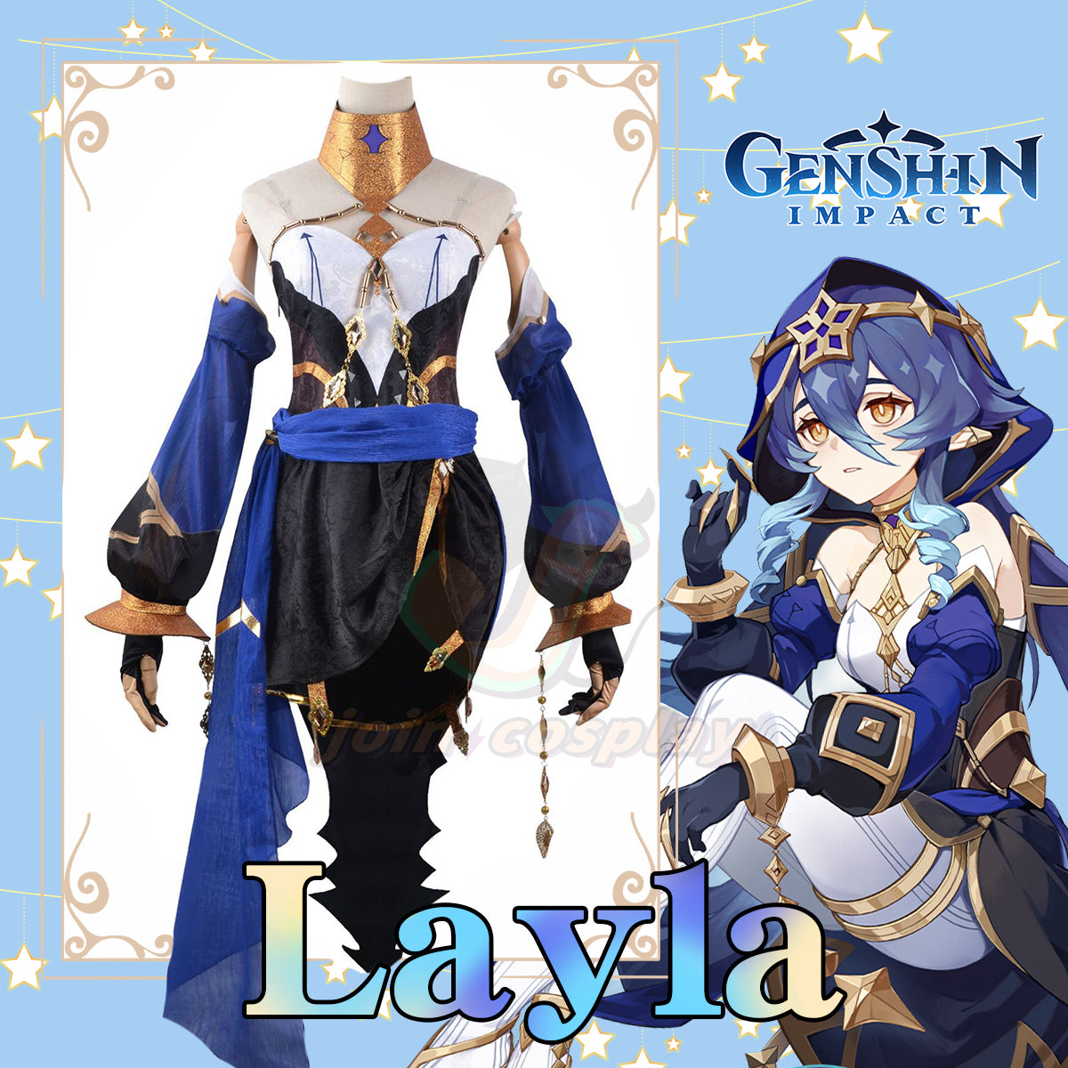 Genshin Impact Layla Cosplay Costume