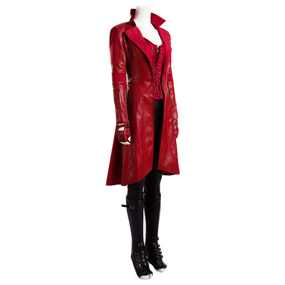 Captain America Civil War Wanda Django Maximoff(Scarlet Witch) Red suit Movie Cosplay Costume