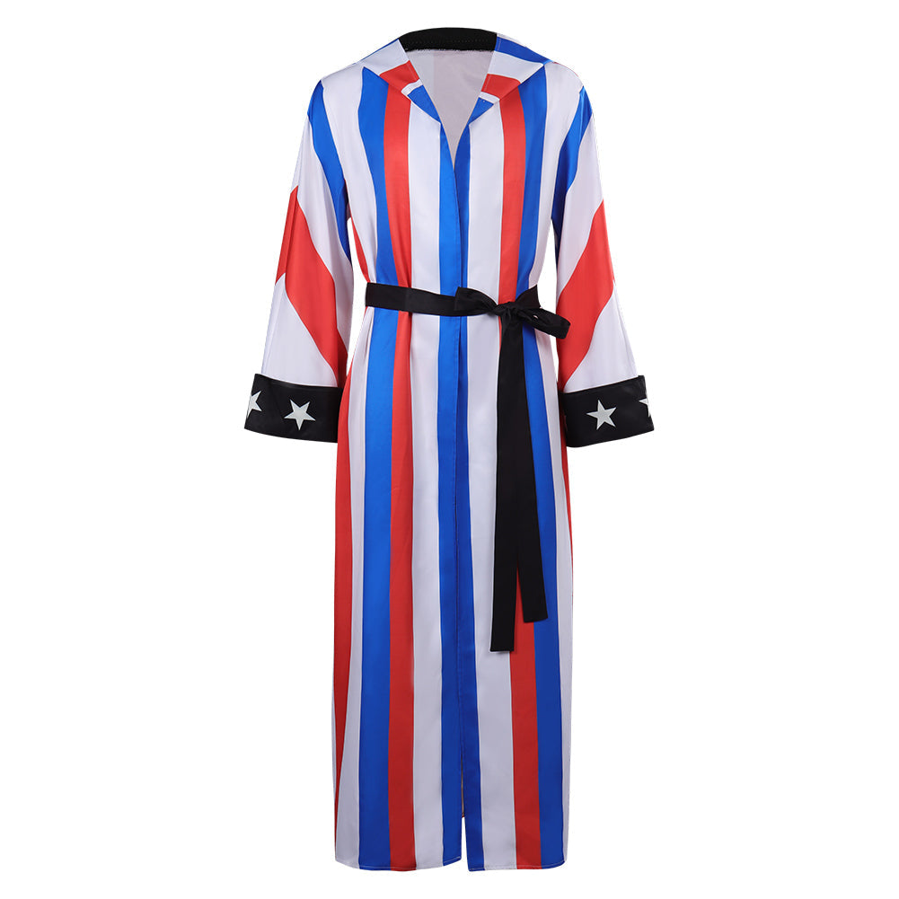 Adult Creed3 Adonis Creed Cosplay Costume Long Robe Belt Outfits Halloween Carnival Party Suit