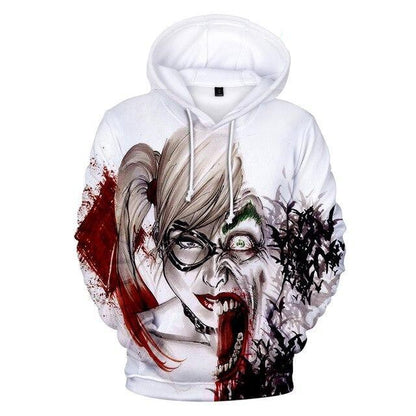 Joker and Harley Quinn Hoodies Classic Jared Leto and Maegot Robbie Couples 3D Hooded sweatshirt