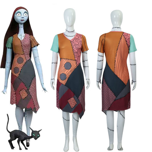 The Nightmare Before Christmas Sally Halloween Cosplay Costume