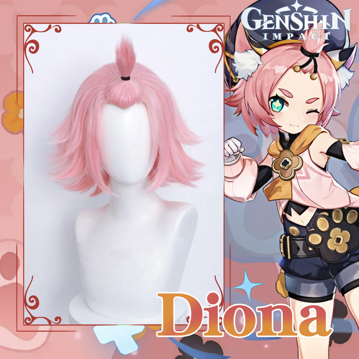 Genshin Impact-Diona Cosplay Wig