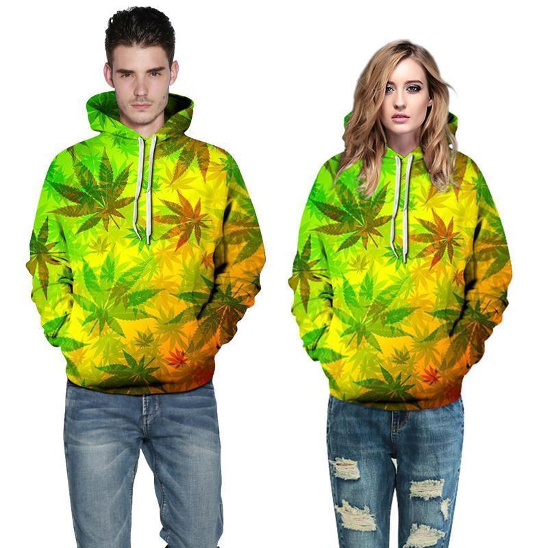 3D Print Hoodie - Maple Leaf Pattern Pullover Hoodie CSS024