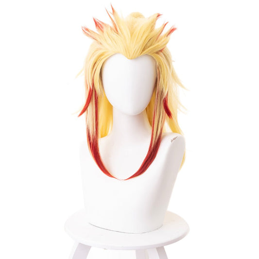 Anime Demon Slayer Rengoku Kyoujurou Yellow and red Medium Cosplay Wig