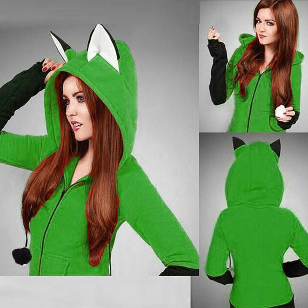 Fox Eared Hoodie Kawaii Hooded Sweatshirt #JU2475