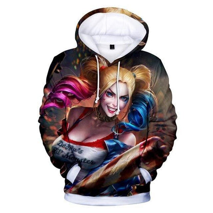 Joker and Harley Quinn Hoodies Classic Jared Leto and Maegot Robbie Couples 3D Hooded sweatshirt