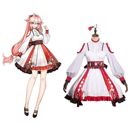 Genshin Impact Yae Miko Original Design Lolita Cosplay Costume Halloween Carnival Suit