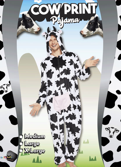 Adult Cows Pajamas Women Onesies Hooded Men Full Body Sleepwear Animal Kigurumi Cosplay Carnival Christmas Costume