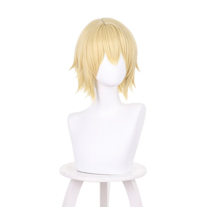 Anime Genshin Impact Dainsleif Light gold Short Cosplay Wig