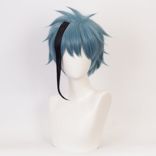 Twisted Wonderland Floyd Green And Black Short Cosplay Wig