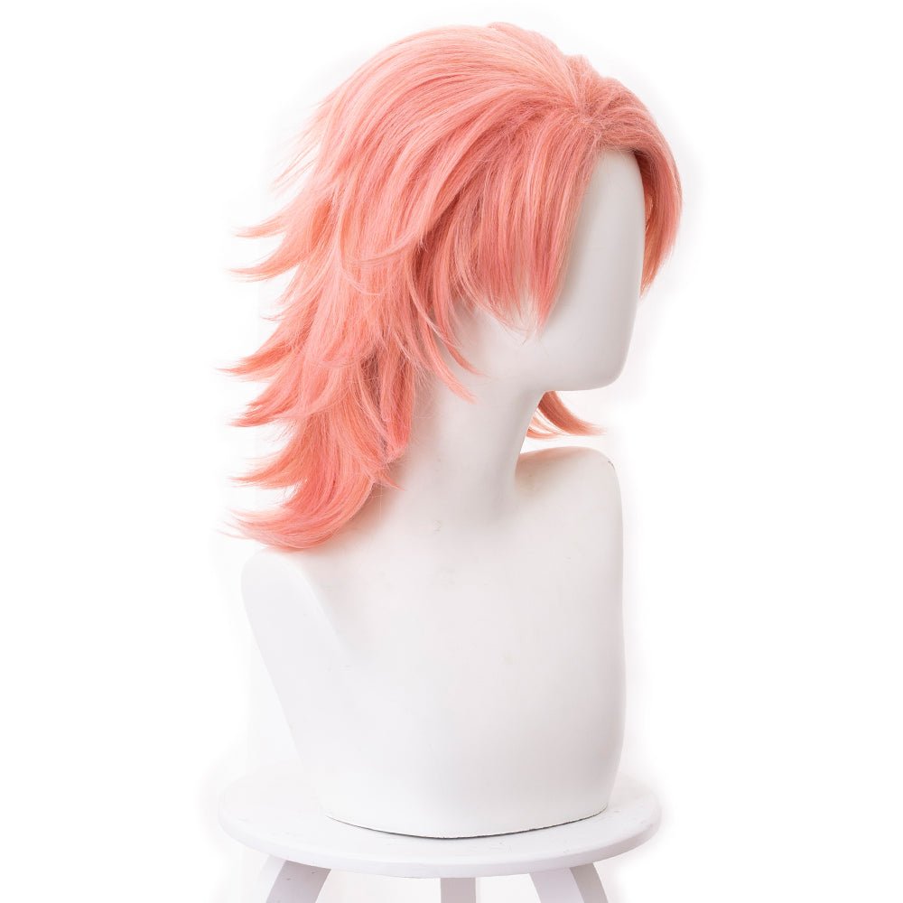 Anime Demon Slayer Sabito Pink Short Cosplay Wig