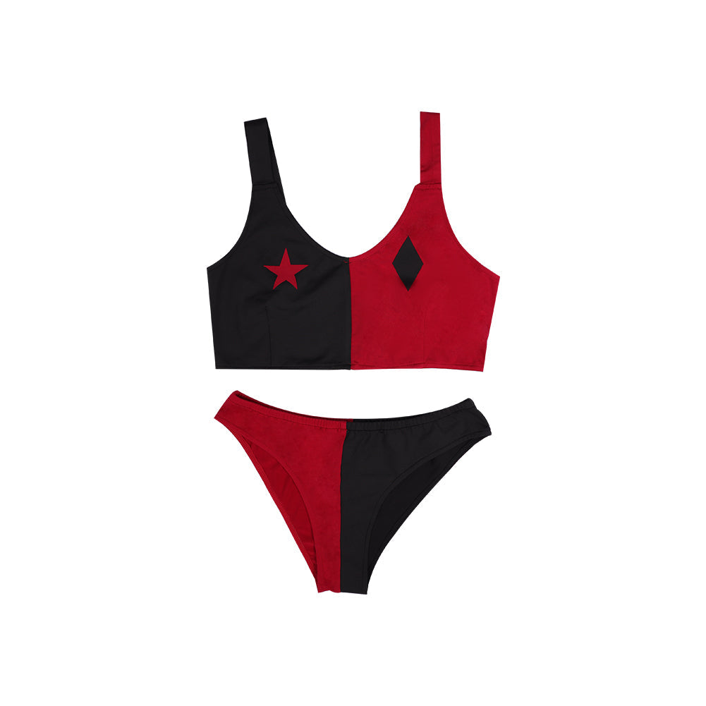 Harley Quinn/Harleen Quinzel Swimsuit Cosplay Costume Two-Piece Swimwear