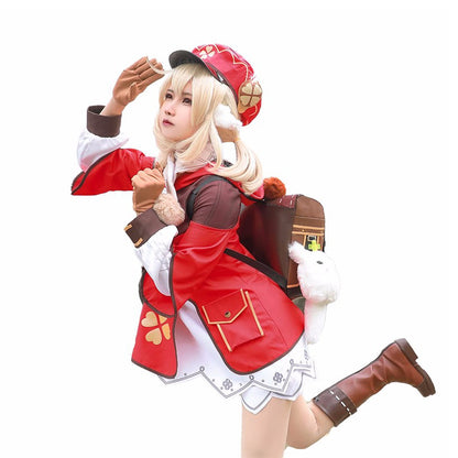 Genshin Impact Klee Red Dress Cosplay Costume