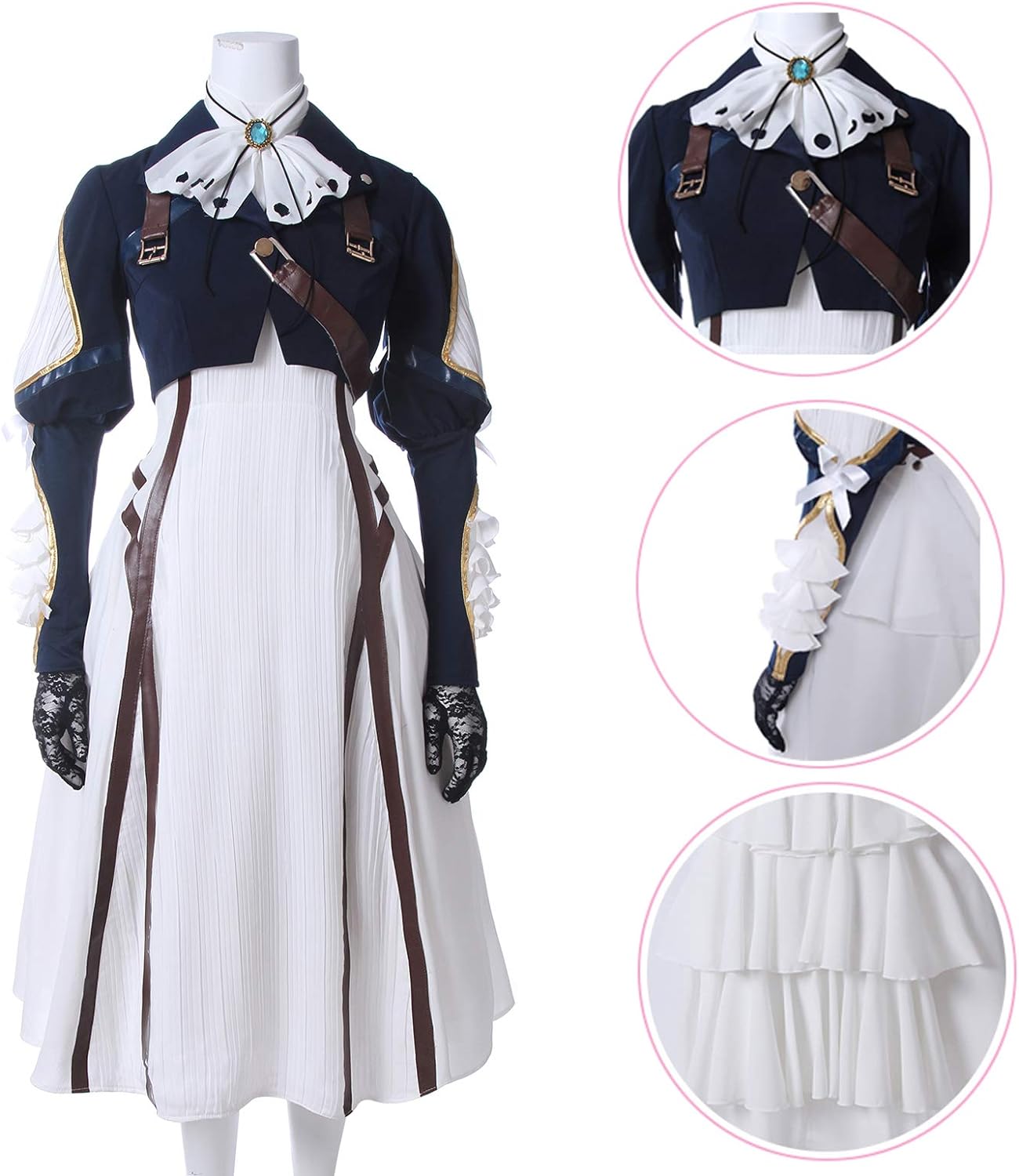 Nuoqi Violet Evergarden Cosplay Costume Anime Uniform Dress Suit Outfit Dark Blue