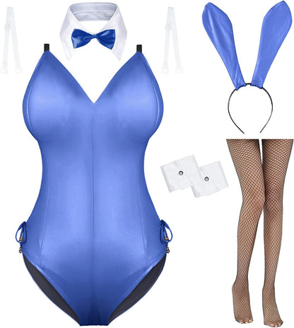 AiMiNa Bunny Girl Senpai Cosplay Anime Role Costume One Piece Bodysuit Stockings Set