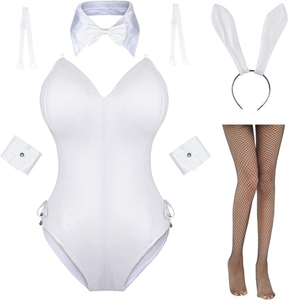 AiMiNa Bunny Girl Senpai Cosplay Anime Role Costume One Piece Bodysuit Stockings Set