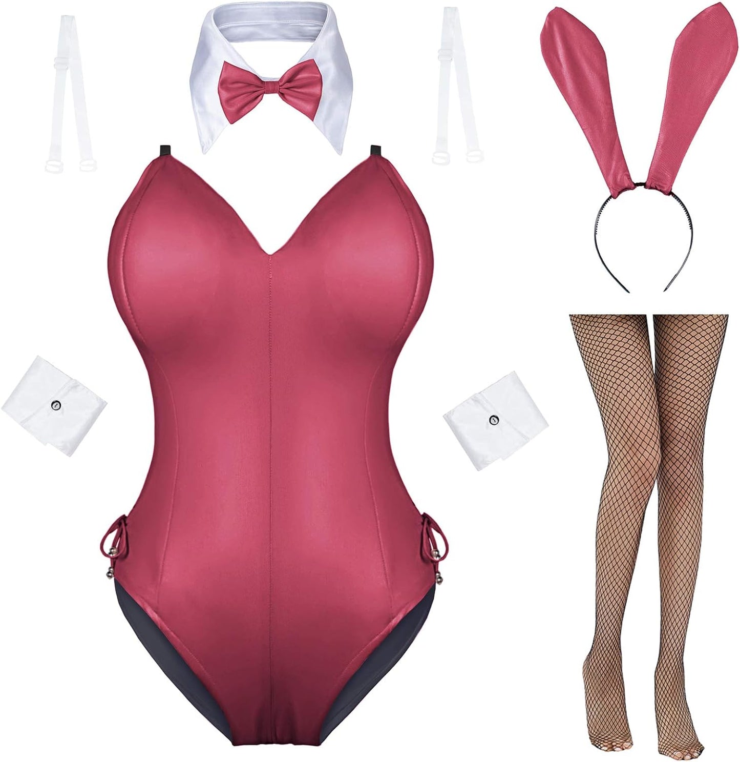 AiMiNa Bunny Girl Senpai Cosplay Anime Role Costume One Piece Bodysuit Stockings Set