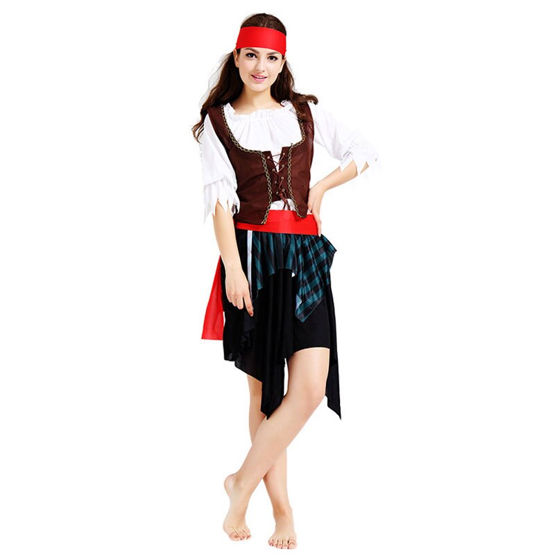 Halloween Carnival Party Captain Pirate Costumes Adult Dress Cosplay for Women Men Couples