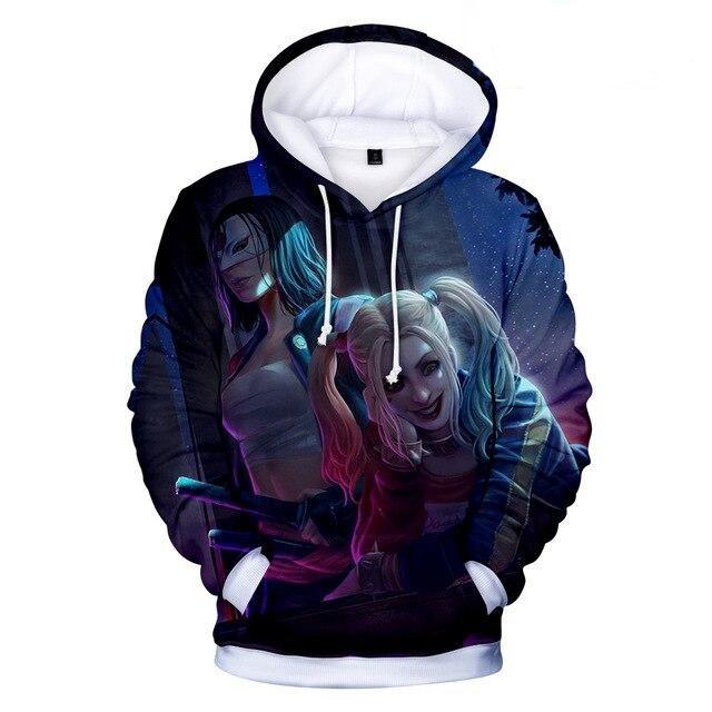 Joker and Harley Quinn Hoodies Classic Jared Leto and Maegot Robbie Couples 3D Hooded sweatshirt