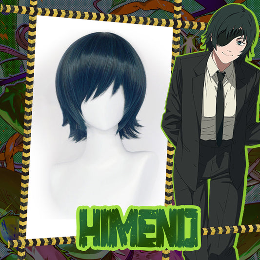 Anime Chainsaw Man Himeno Dark Blue Short Cosplay Wig