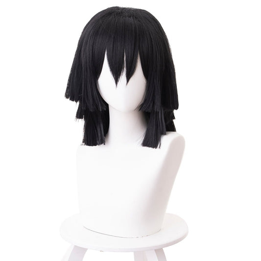 Anime Demon Slayer Iguro Obanai Black Medium Cosplay Wig