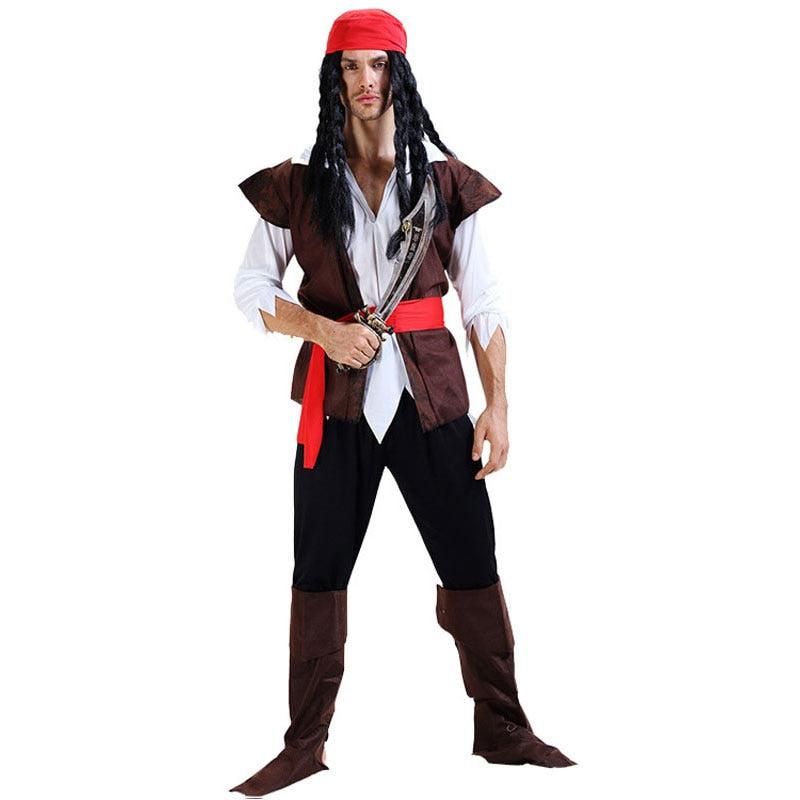 Halloween Carnival Party Captain Pirate Costumes Adult Dress Cosplay for Women Men Couples