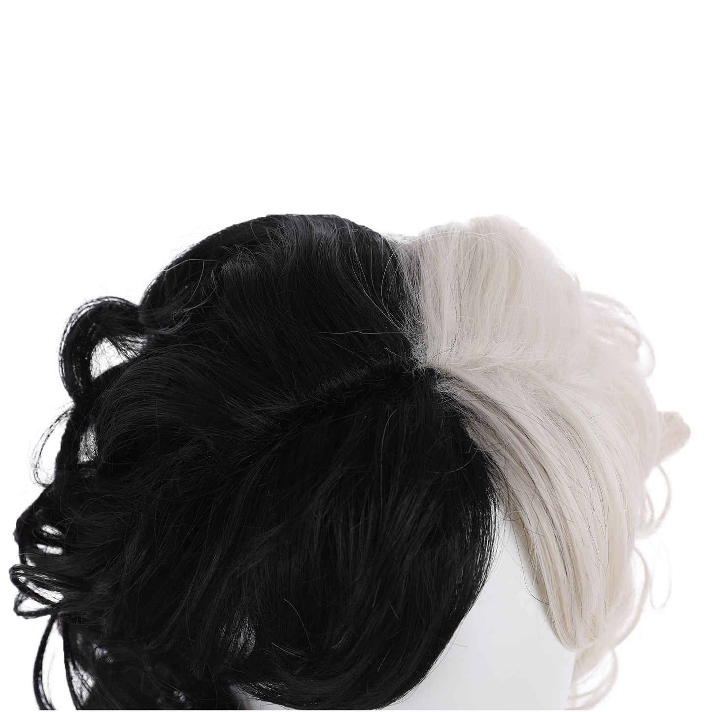 Movie Cosplay Wigs Cruella De Vil Black and White Cosplay Wig