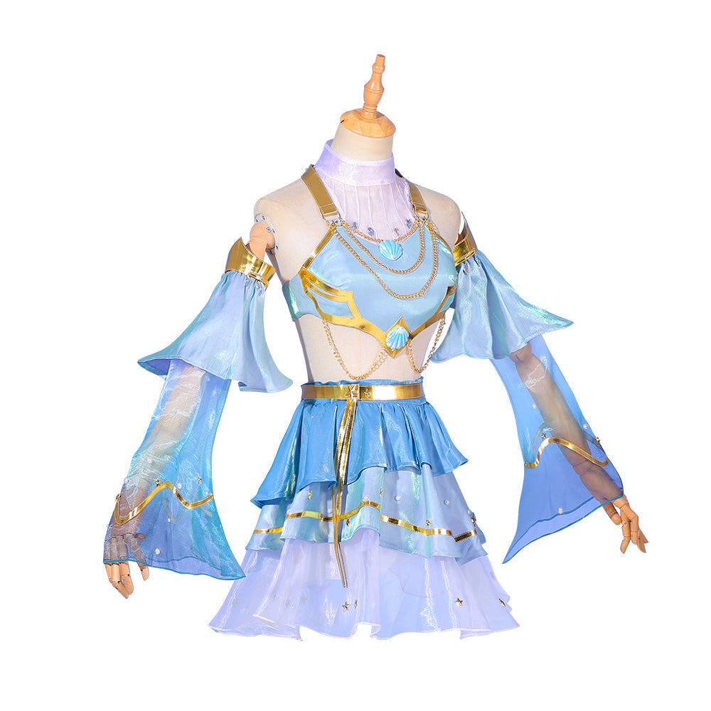 League of Legends LOL Prestige Ocean Song Seraphine Cosplay Costume