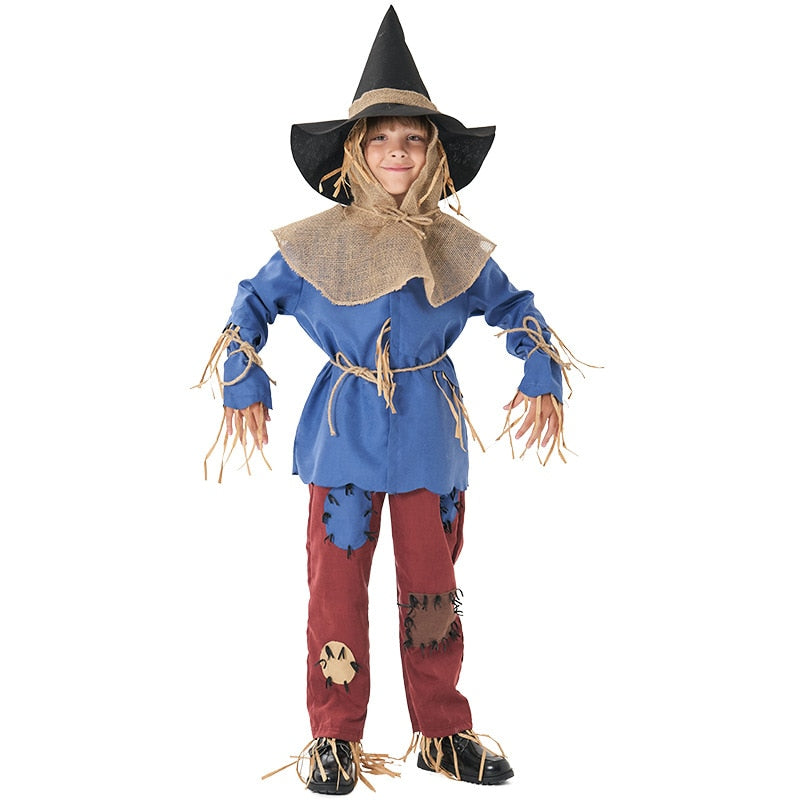 Adult Unisex Scarecrow Cosplay Costume for Women Men Fantasia Halloween Purim Carnival Mardi Gras Costumes Plus Size