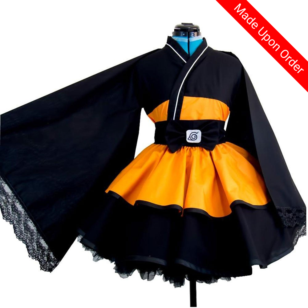 Naruto Shippuden Uzumaki Naruto Female Lolita Kimono Dress