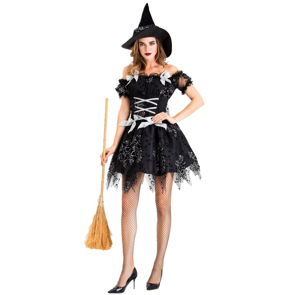 Halloween Classic Sexy Lace Witch Costume Forest Elf Princess Dress For Women Game Masquerade Carnival P0arty Cosplay