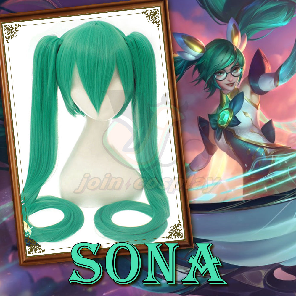 League of Legends LOL Star Guardian Sona Green Cosplay Wig