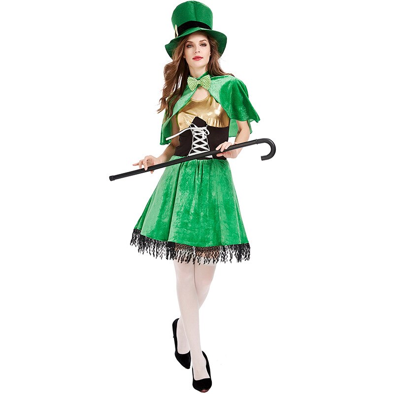 Halloween Costumes for Women Girls Irish Folk Dance Dress St Patrick Day Elf Leprechaun Costume Kids Child