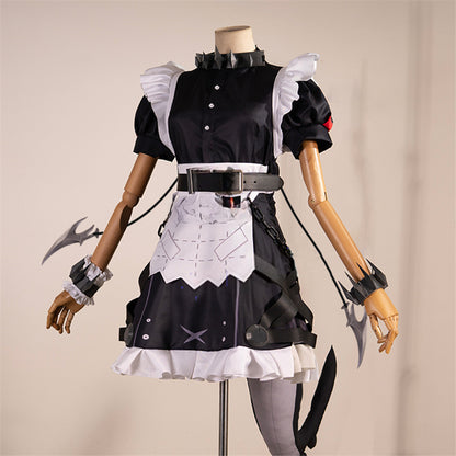 Game Ellen Joe Cosplay Costume Victoria Maid Uniform Costume Halloween Cosplay Party Outfit with Tail