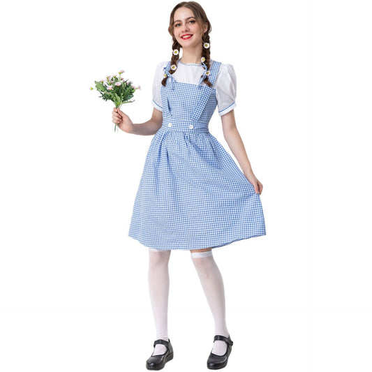 Adult Women Dorothy Costume Halloween Cosplay Dress