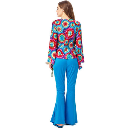 Adult Retro 60s 70s Hippie Love Peace Costume Cosplay Women Men Couples Halloween Purim Party Costumes Dress