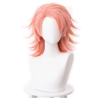 Anime Demon Slayer Sabito Pink Short Cosplay Wig