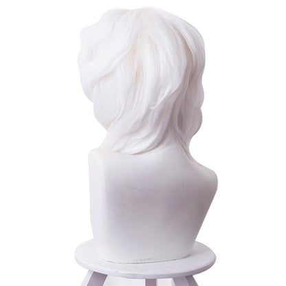 Anime Demon Slayer Rui White Short Cosplay Wig