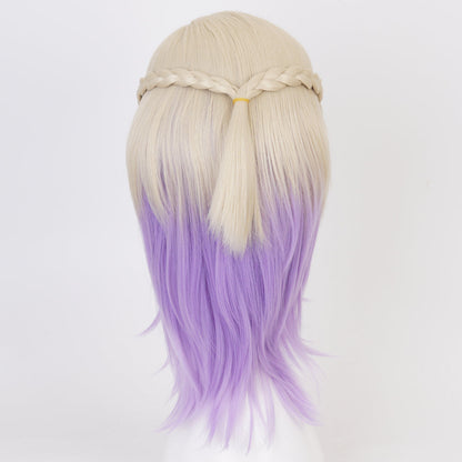 Twisted Wonderland Vil Golden And Purple Short Cosplay Wig