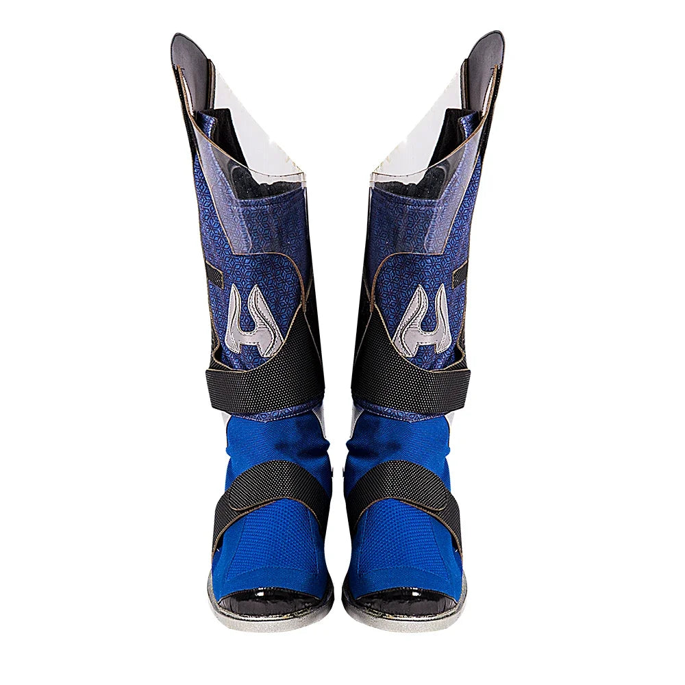 A Train Cosplay Boots for Men Custom Made Blue Shoes