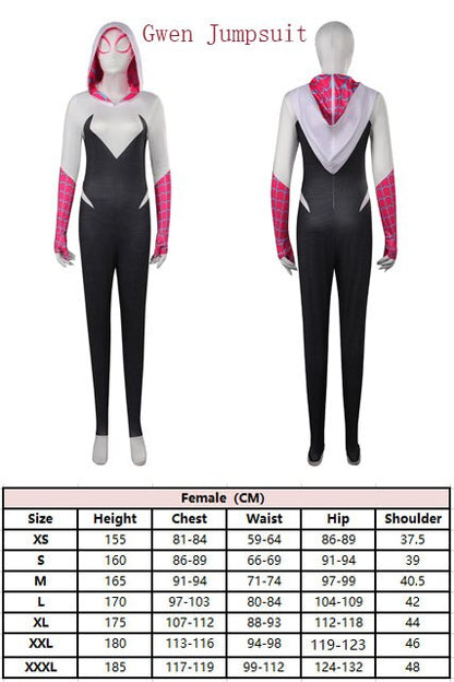 Across The Verse Gwen COS Stacy Cosplay Costume Bikini Top Shorts Cloak Swimsuit Outfits Halloween Carnival Suit Women Girls