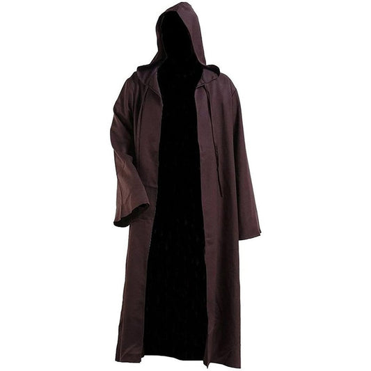 Adult Children Halloween Cos Jedi Cloak Men Hooded Trench Coat Vintage Long Robes Windbreaker Cape Costumes Unisex Cosplay