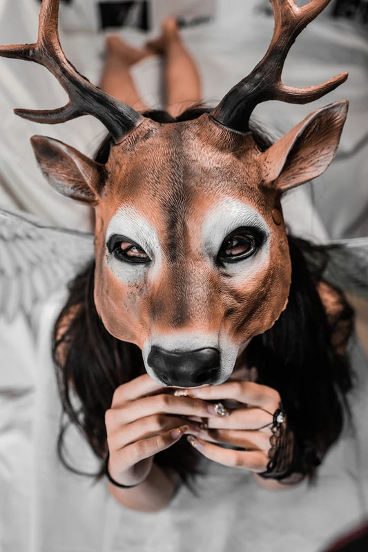 Adult Cosplay 3D Animal Mask PU Foam Deer Mask Women Men Carnival Party Club Role Play Masks