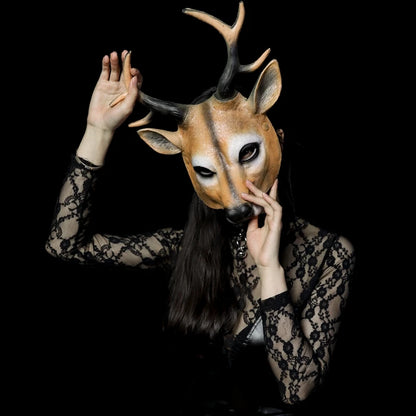 Adult Cosplay 3D Animal Mask PU Foam Deer Mask Women Men Carnival Party Club Role Play Masks