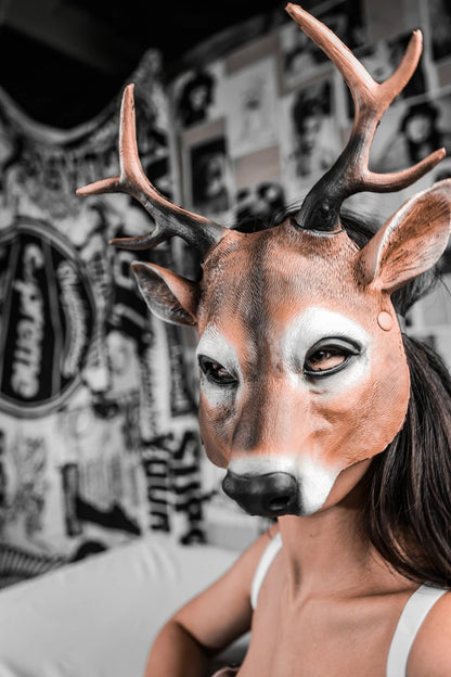 Adult Cosplay 3D Animal Mask PU Foam Deer Mask Women Men Carnival Party Club Role Play Masks