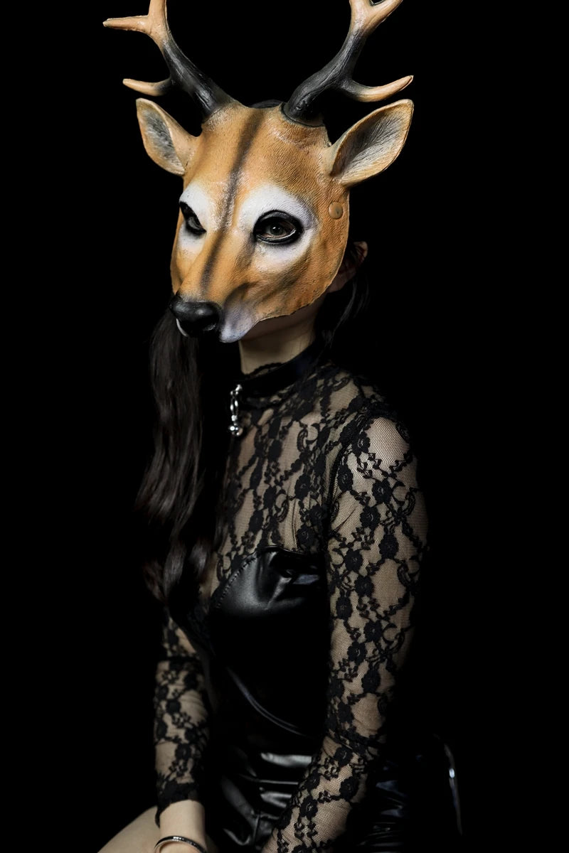 Adult Cosplay 3D Animal Mask PU Foam Deer Mask Women Men Carnival Party Club Role Play Masks